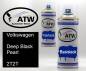 Preview: Volkswagen, Deep Black Pearl, 2T2T: 400ml Sprühdose + 400ml Klarlack - Set, von ATW Autoteile West.